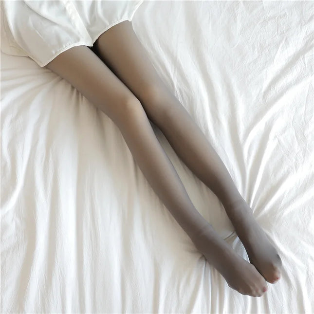 Woman Thermal Stockings Sexy Translucent Effect Winter Warm Fleece Tights Women Slim Velvet Thick Pantyhose Seamless Leggings