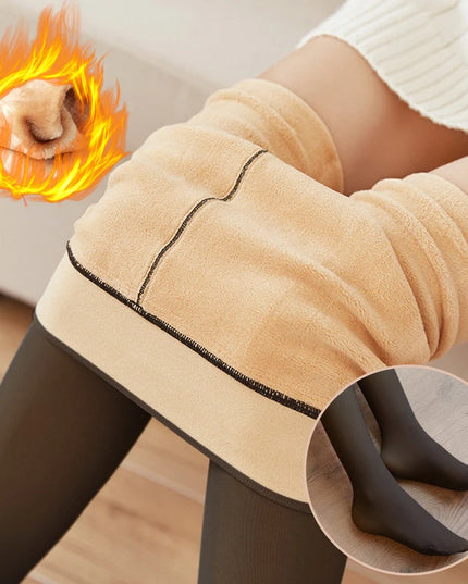 Woman Thermal Stockings Sexy Translucent Effect Winter Warm Fleece Tights Women Slim Velvet Thick Pantyhose Seamless Leggings