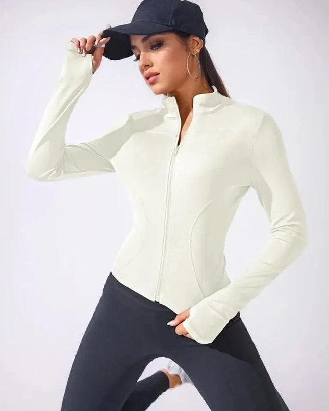2024 New Yoga Coat Short Sports Jacket WOMEN'S Fitness Clothes Slimming Body Sculpting Zipper Yoga Jacket