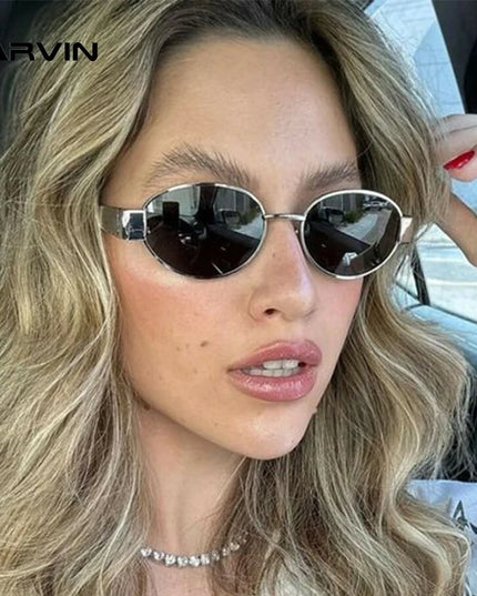 Fashion Oval Sunglasses Women Retro Trend Outdoor Metal Sun Glasses High Quality Classic Men Luxury Brand Eyewear UV400 Goggles