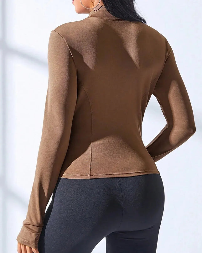 2024 New Yoga Coat Short Sports Jacket WOMEN'S Fitness Clothes Slimming Body Sculpting Zipper Yoga Jacket