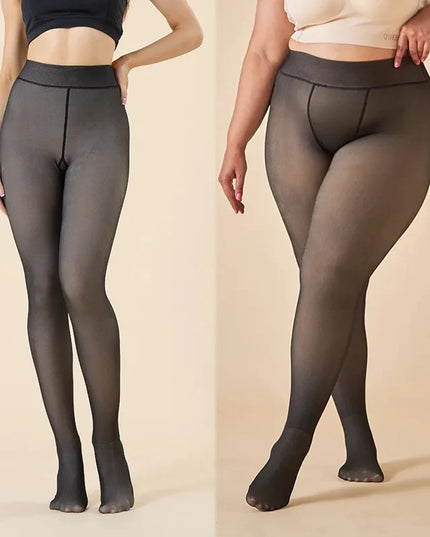 Woman Thermal Stockings Sexy Translucent Effect Winter Warm Fleece Tights Women Slim Velvet Thick Pantyhose Seamless Leggings