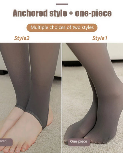 Woman Thermal Stockings Sexy Translucent Effect Winter Warm Fleece Tights Women Slim Velvet Thick Pantyhose Seamless Leggings