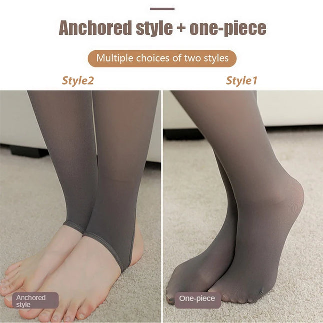 Woman Thermal Stockings Sexy Translucent Effect Winter Warm Fleece Tights Women Slim Velvet Thick Pantyhose Seamless Leggings