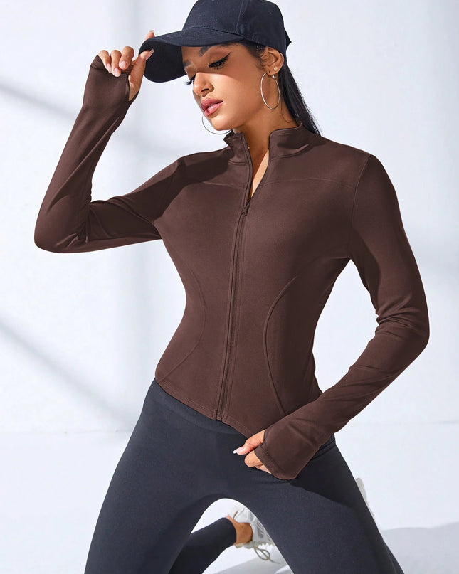 2024 New Yoga Coat Short Sports Jacket WOMEN'S Fitness Clothes Slimming Body Sculpting Zipper Yoga Jacket