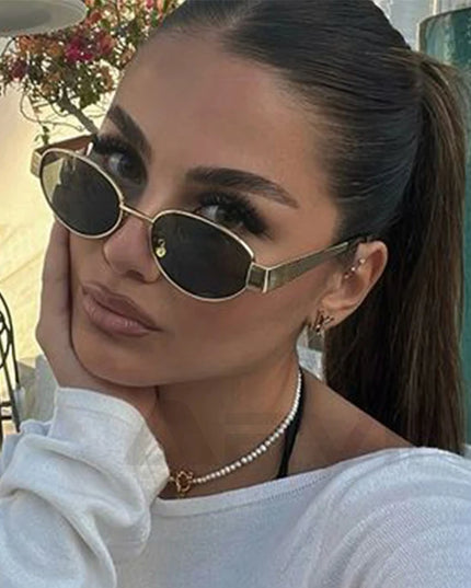 Fashion Oval Sunglasses Women Retro Trend Outdoor Metal Sun Glasses High Quality Classic Men Luxury Brand Eyewear UV400 Goggles