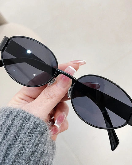Fashion Oval Sunglasses Women Retro Trend Outdoor Metal Sun Glasses High Quality Classic Men Luxury Brand Eyewear UV400 Goggles