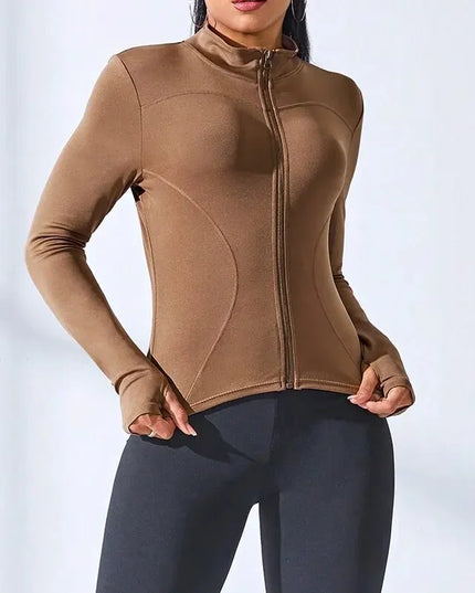 2024 New Yoga Coat Short Sports Jacket WOMEN'S Fitness Clothes Slimming Body Sculpting Zipper Yoga Jacket