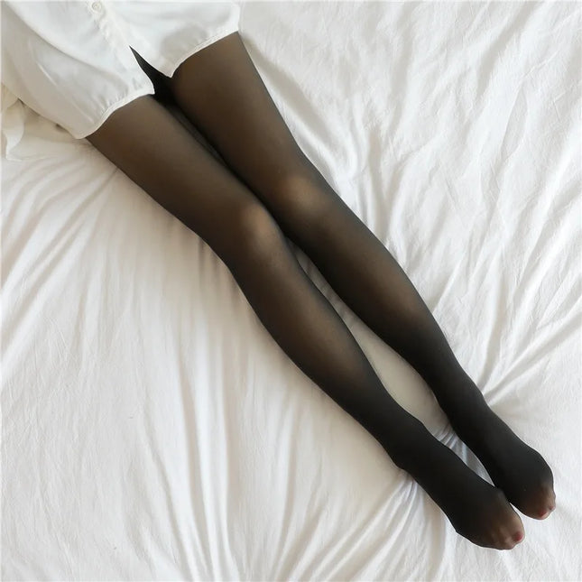 Woman Thermal Stockings Sexy Translucent Effect Winter Warm Fleece Tights Women Slim Velvet Thick Pantyhose Seamless Leggings