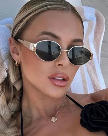 Fashion Oval Sunglasses Women Retro Trend Outdoor Metal Sun Glasses High Quality Classic Men Luxury Brand Eyewear UV400 Goggles