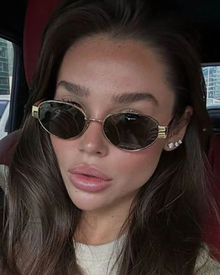 Fashion Oval Sunglasses Women Retro Trend Outdoor Metal Sun Glasses High Quality Classic Men Luxury Brand Eyewear UV400 Goggles
